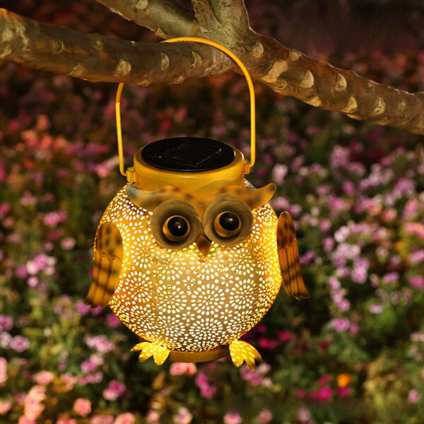 Wrought Iron Solar Owl Floor Lamp - Image 4