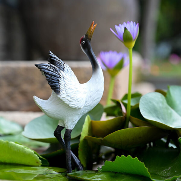 Simulation White Crane Resin Ornament