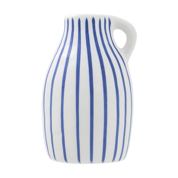 Hand-painted Blue Striped Ceramic Vase - Image 2