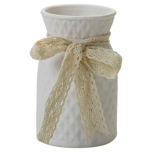 Nordic Luxury White Ceramic Vase - Image 2