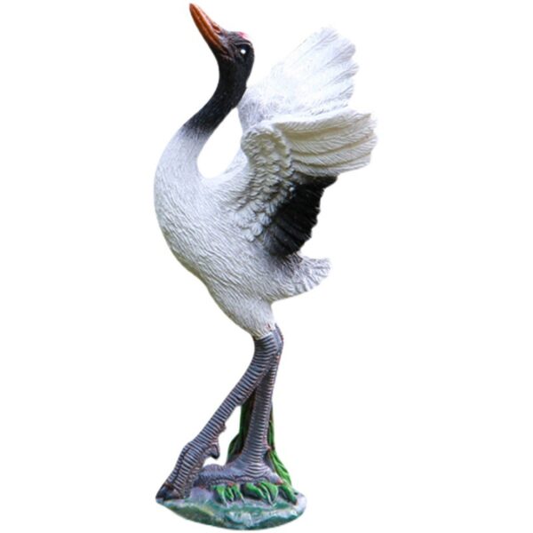 Simulation White Crane Resin Ornament - Image 2