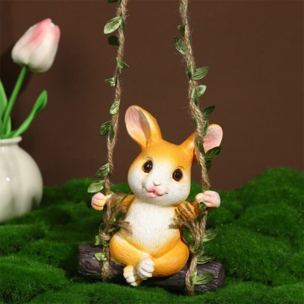 Rabbit Swing Resin Ornament