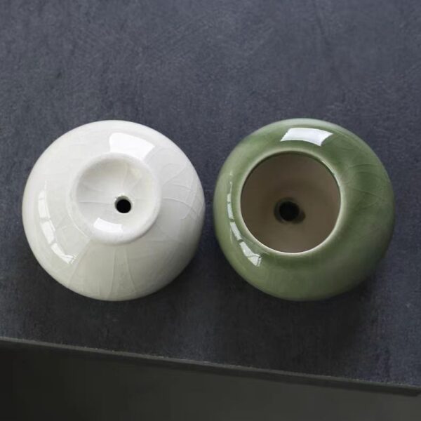 Mini Round Ice Crack Glaze Ceramic Flower Pot - Image 3