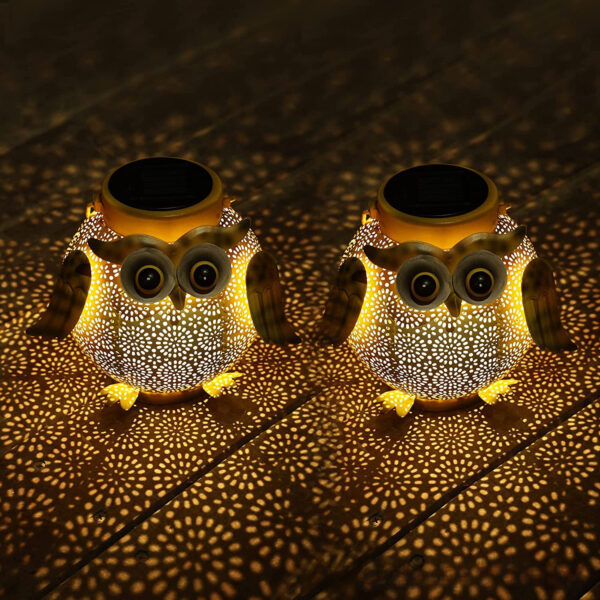 Wrought Iron Solar Owl Floor Lamp - Image 3