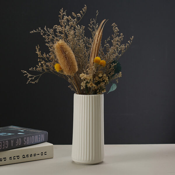 Nordic Luxury White Ceramic Vase - Image 4