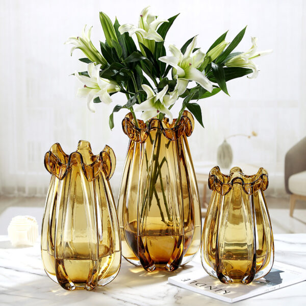 Nordic Light Luxury Glass Flower Vase - Image 2