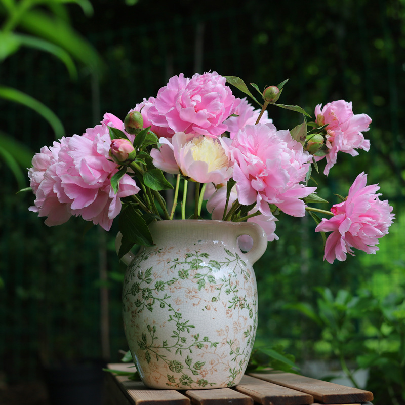 Vintage Ceramic Ice Crack Flower Vase